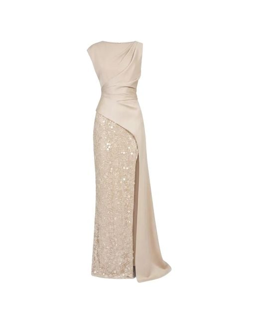 Gemy Maalouf White Asymmetrical Sequin-Embellished Dress