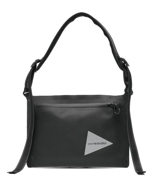 And Wander Black Waterproof Messenger Bag for men