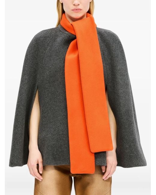 MSGM Orange Attached-Scarf Cape