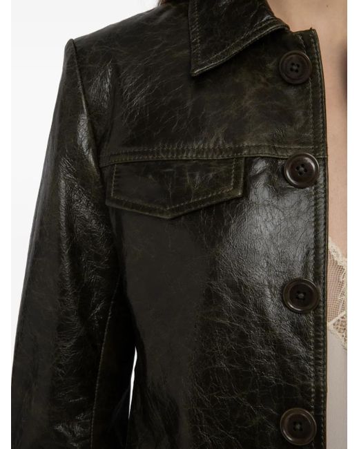 Zadig & Voltaire Black Liam Button Leather Jacket