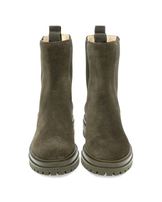Gianvito Rossi Green Suede Pull-Tab Boots