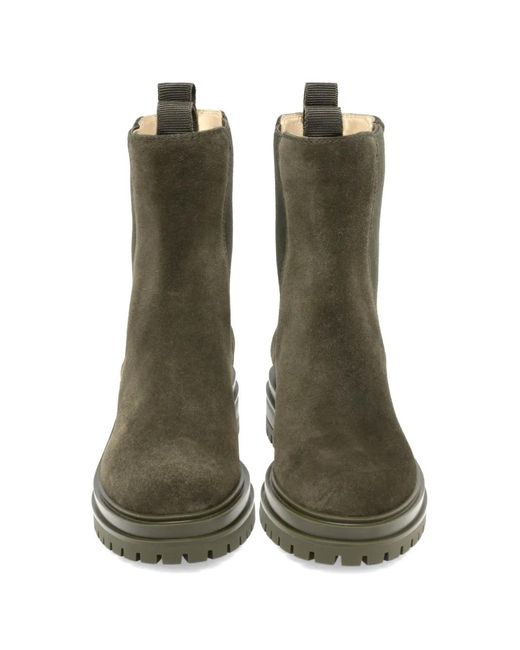 Gianvito Rossi Green Suede Pull-Tab Boots