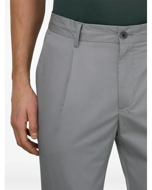 Boggi Gray Darted Drawstring Trousers for men