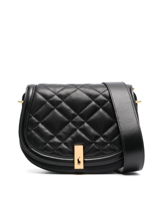 Polo Ralph Lauren Id Leather Crossbody Saddle Bag in Black Lyst