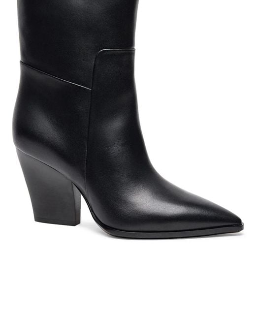 Santoni Black Leather Boots