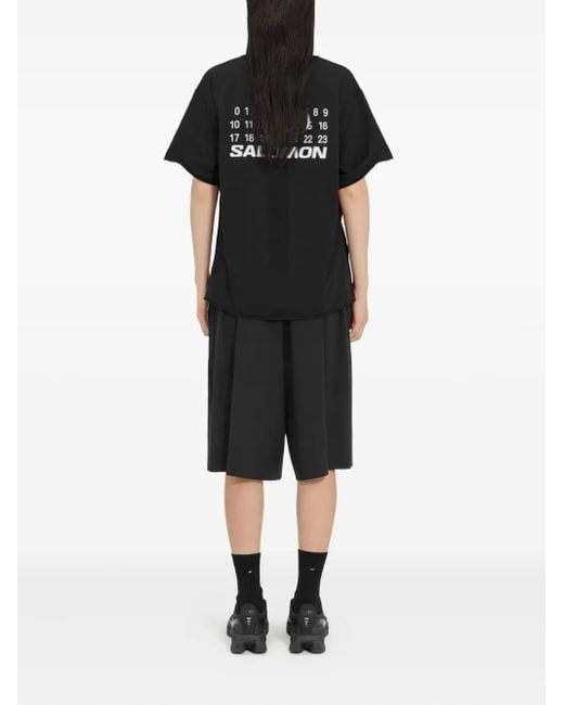 MM6 MAISON MARGIELA X SALOMON Black X Salomon Logo-Print T-Shirt