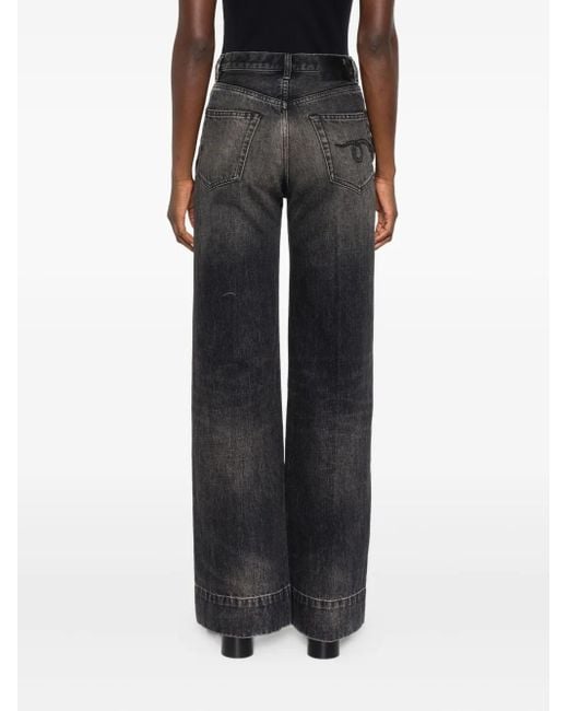 R13 Gray Faded-Effect Jeans