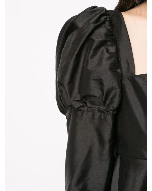 Macgraw Black Romantic Puff Sleeve Dress