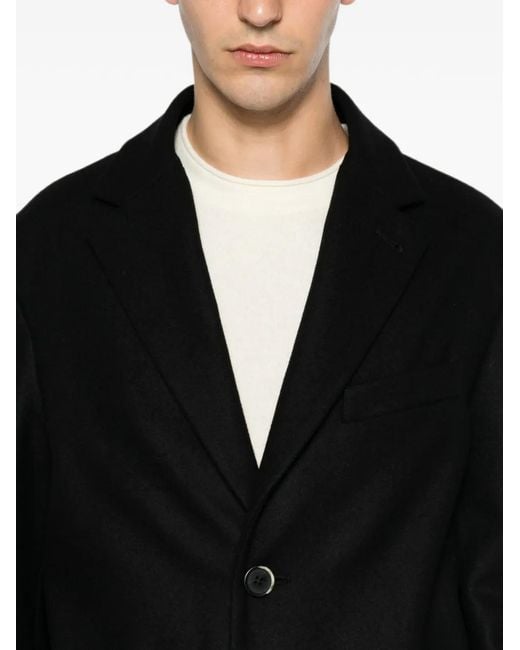 Barena Black Baron Buttoned Coat for men