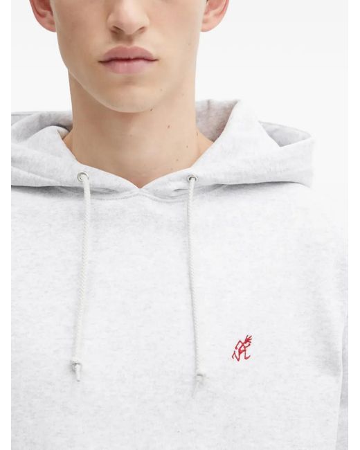 Gramicci White One Point Hooded Pouch Hoodie for men