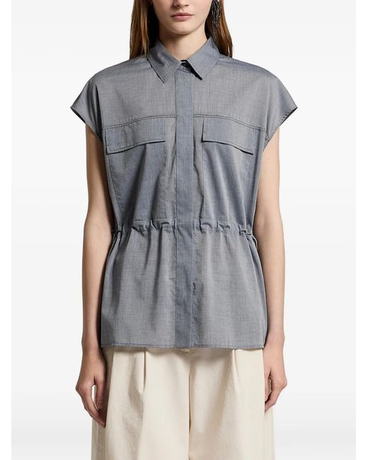 Peserico Gray Drawstring Shirt