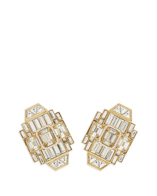 Ferragamo Natural Déco Earrings With Crystals