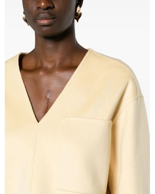 Fabiana Filippi Natural V-Neck Cashmere Jumper