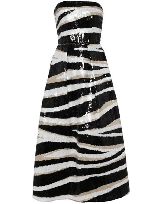 Elie Saab Strapless Avondjurk in het Black