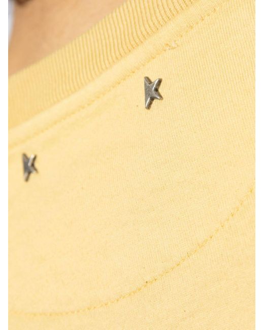 Golden Goose Deluxe Brand Yellow Slogan-print Cotton T-shirt for men