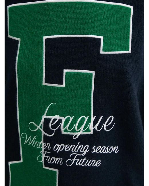 From Future Blue Letter-Graphic Cashmere Pullover