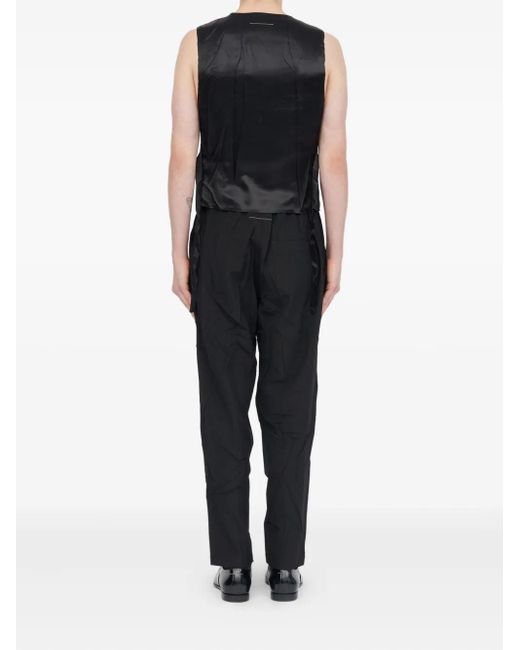 MM6 by Maison Margiela Black Single-Breasted Waistcoat for men