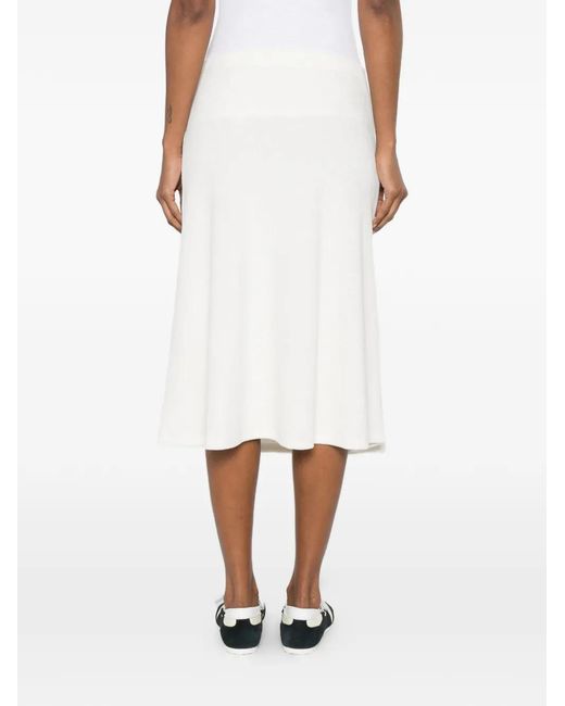 Suzie Kondi White A-Line Midi Skirt