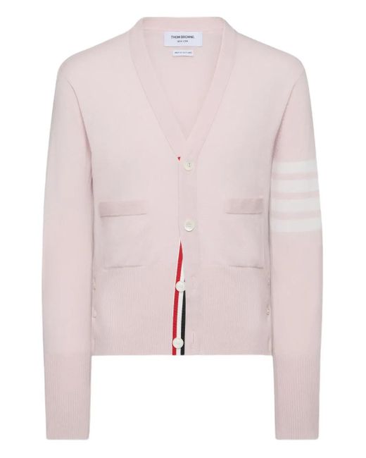 Thom Browne Vest Met V-Hals En Vier Strepen in het Pink voor heren