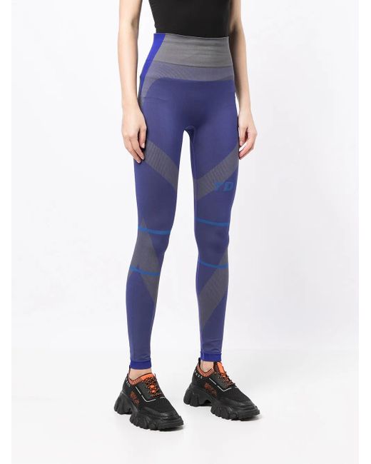 7 DAYS ACTIVE Blue Logo-print Panelled Tights