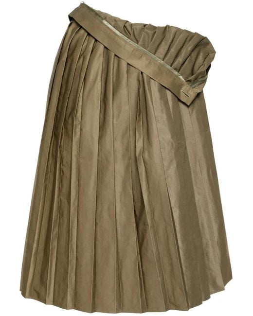 Falda midi plisada MM6 by Maison Martin Margiela de color Natural