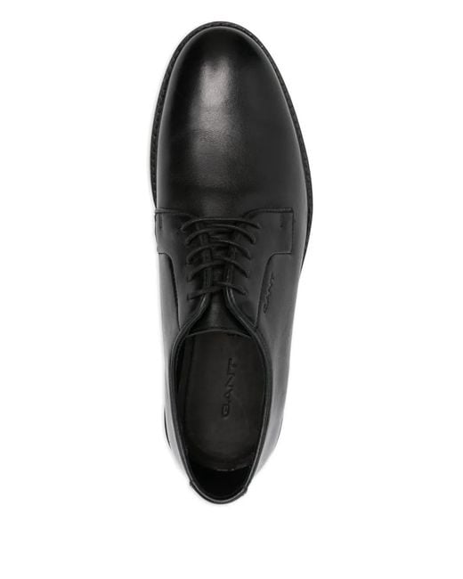 Gant Black Lace-Up Leather Derby Shoes for men