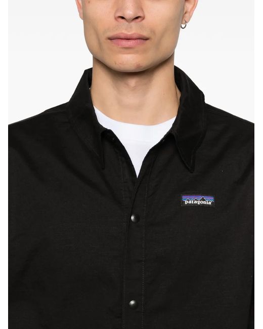 Patagonia Black Logo-Patch Overshirt for men