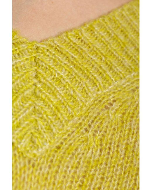 Lisa Yang Yellow Leona V-neck Cashmere Jumper