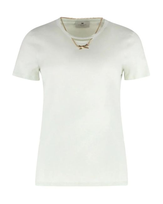 Elisabetta Franchi White Cotton T-Shirt