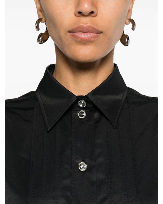 Moschino Black Crystal-buttons Sleeveless Shirt