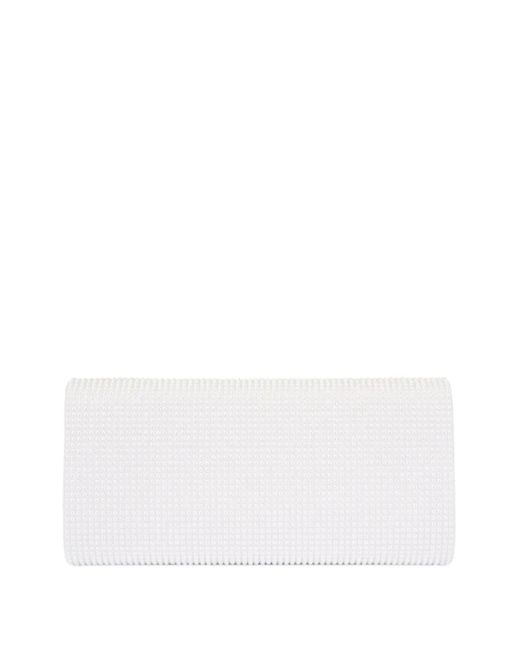 Judith Leiber White Crystal-Embellished Clutch Bag