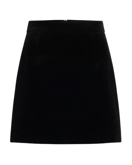 Patou ベルベット ミニスカート Black
