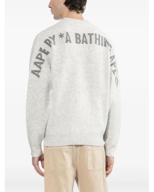 Aape By A Bathing Ape White Moonface Cardigan for men