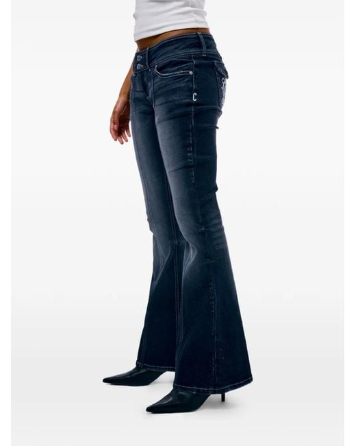 Juicy Couture Blue Jean Évasé À Broderies