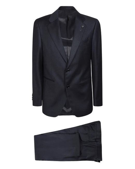 Two-button wool suit Lardini de hombre de color Blue