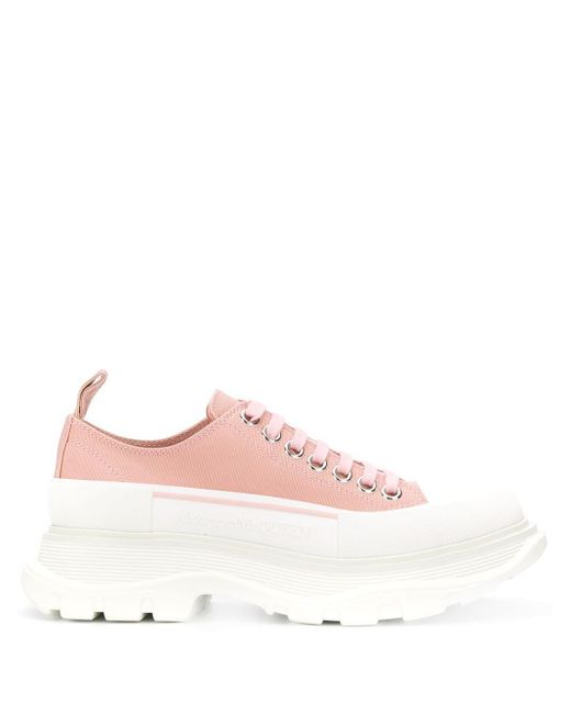 Zapatillas con plataforma en contraste Alexander McQueen de color Pink
