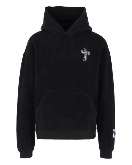 Cherry World Black Graphic Hooded Sweater for men