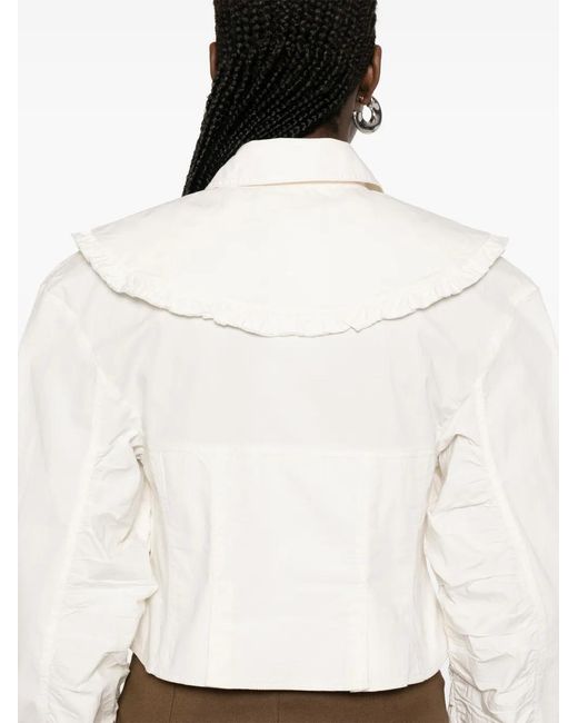 Ganni White Poplin Jacket