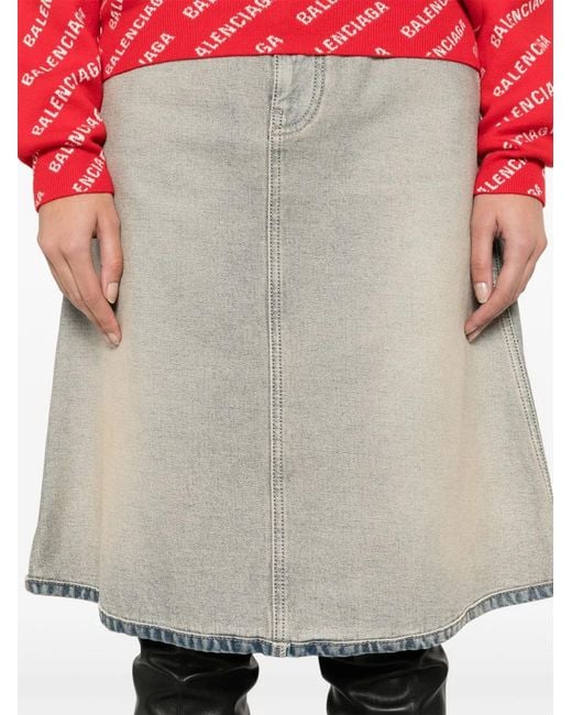 Balenciaga Gray Denim Short Skirt