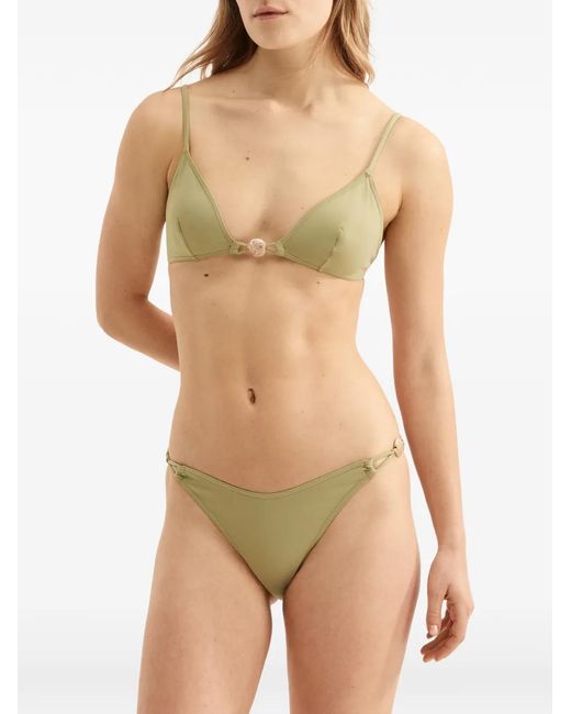 Eres Natural Alva Bead-Embellished Bikini Top