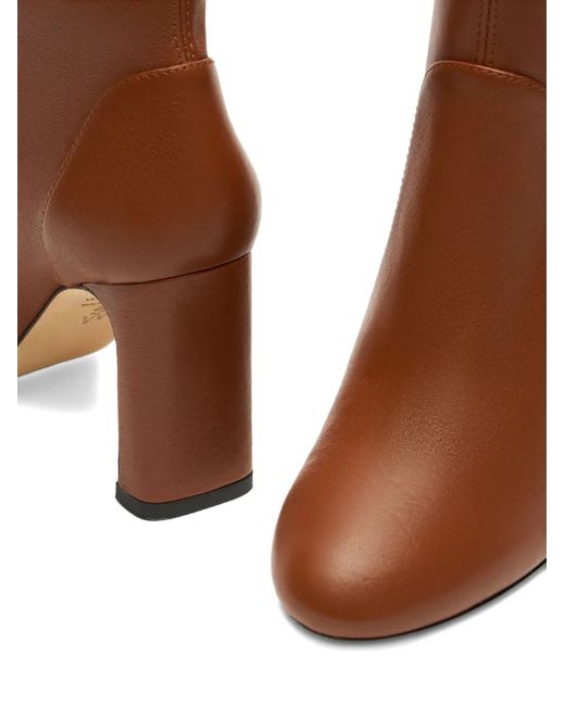 Stuart Weitzman 85 Mm Babette Leren Enkellaarzen in het Brown
