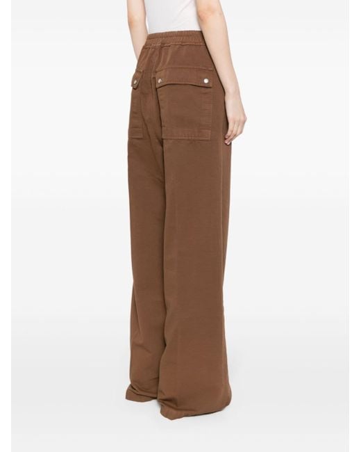 Rick Owens Brown Wide Leg Twill Trousers