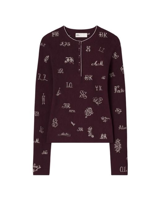 Pull À Broderies Tory Burch en coloris Purple
