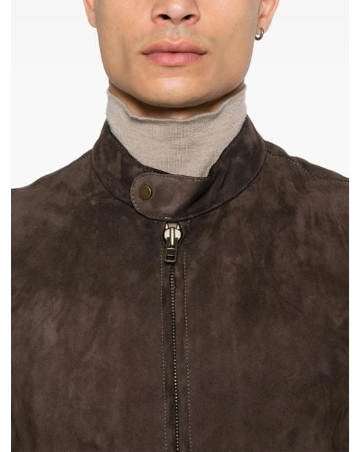 Salvatore Santoro Brown Suede Jacket for men