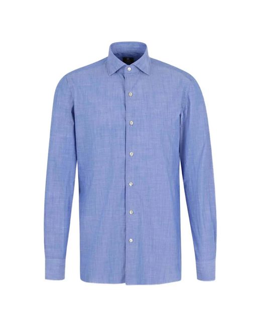 Luigi Borrelli Napoli Blue Chemise À Manches Longues for men