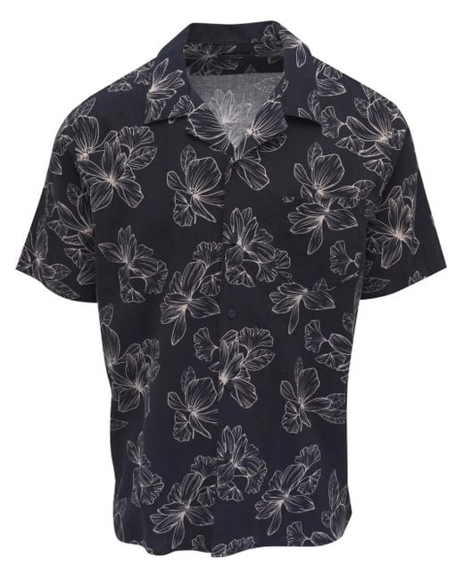 Vince Black X Neil Barrett Floral-Print Shirt for men