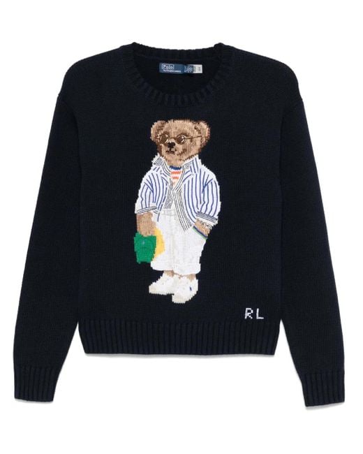 Polo Ralph Lauren Polo Bear Katoenen Sweater in het Blue