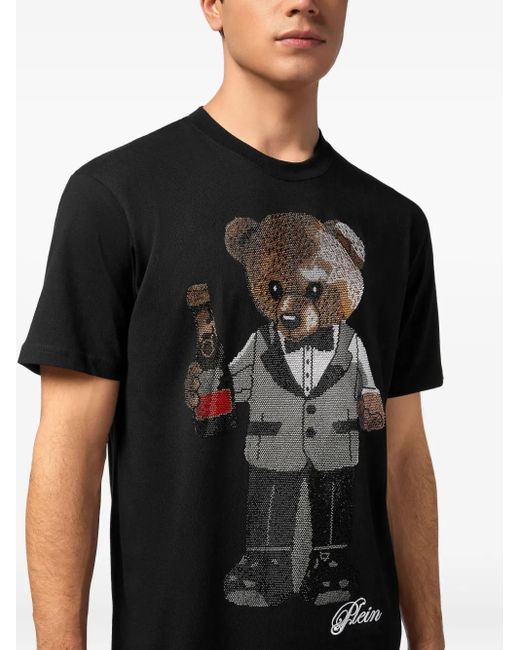 Philipp Plein Black Teddy Bear T-Shirt for men