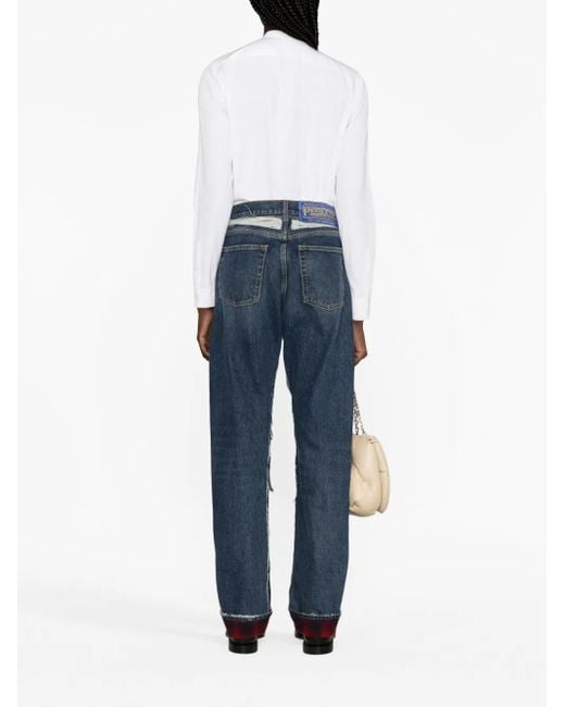 Maison Margiela Blue Ripped Straight-Leg Jeans
