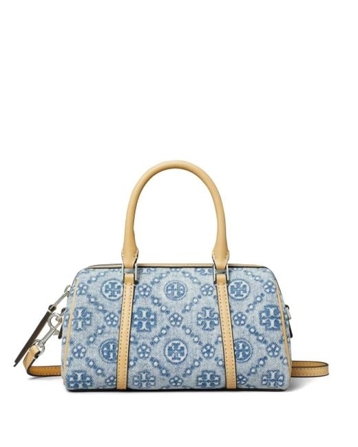 Borsa Tote T Monogram Mini di Tory Burch in Blue